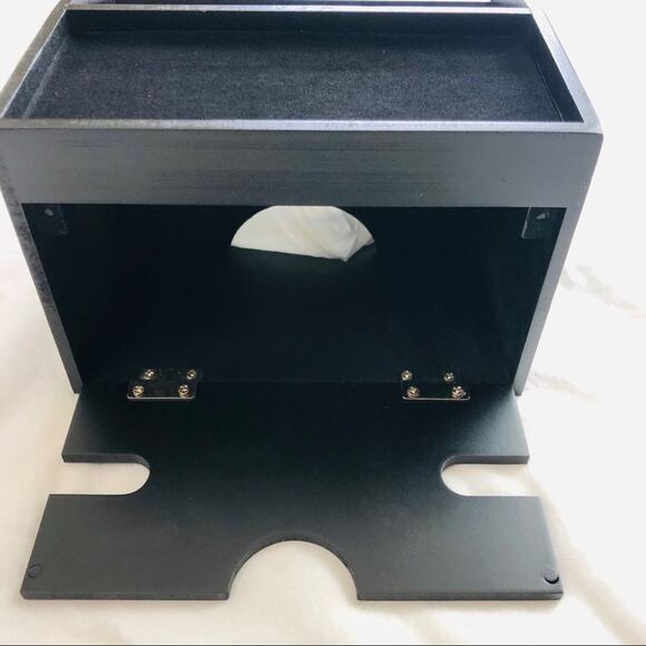 NIB Black Compact Charging Station Organize Multiple Devices HInged Back Panel - Picture 8 of 16